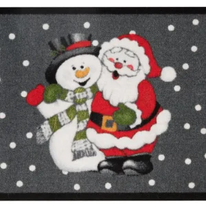 Rohožka Hanse Home Printy Santa and Snowman šedá / červená Cenová Bomba
