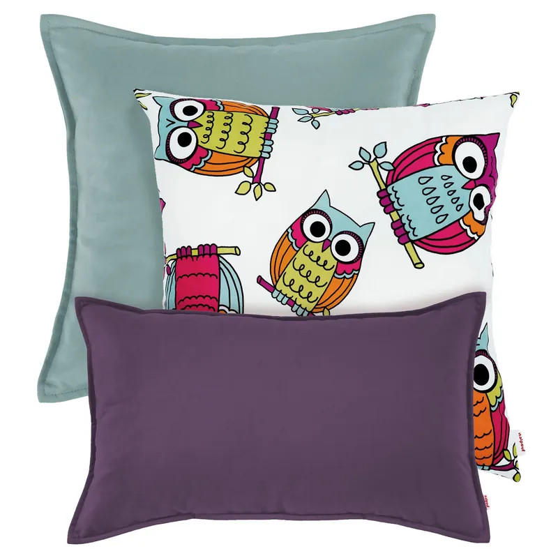 Set dekoračních polštářů Sovy fialový Must-Have