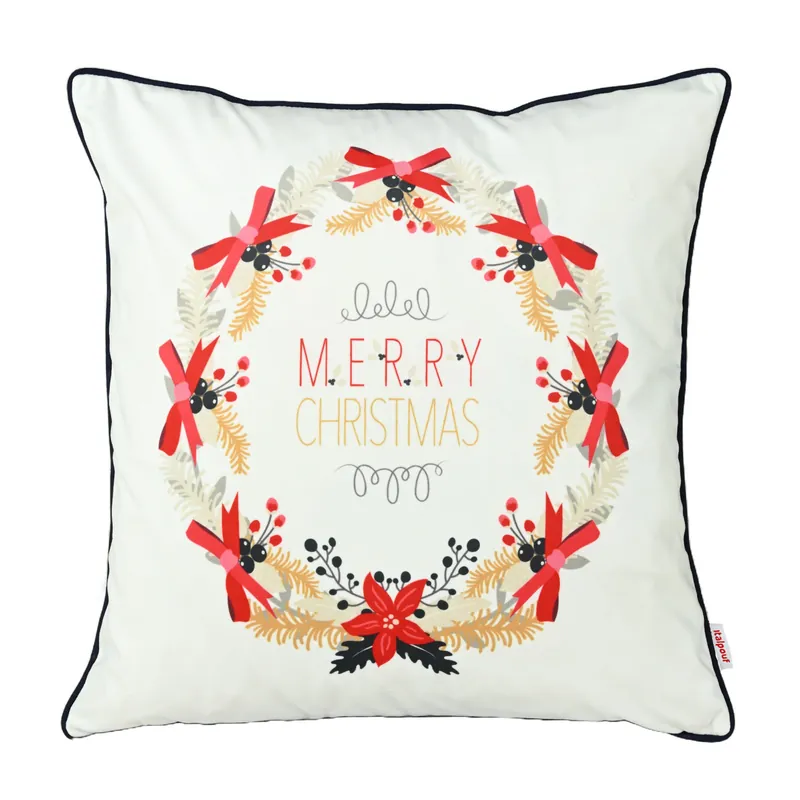 Čtvercový polštář Merry Christmas bílý Koupit Online