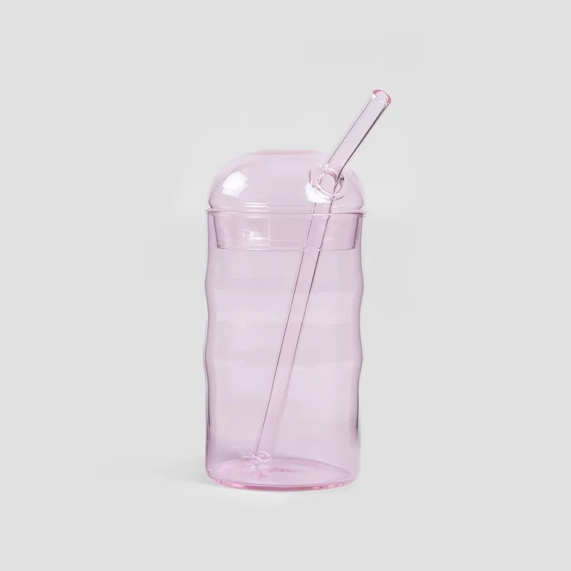 Sklenice PAJA růžová, s brčkem 741616 500 ml Oblíbený
