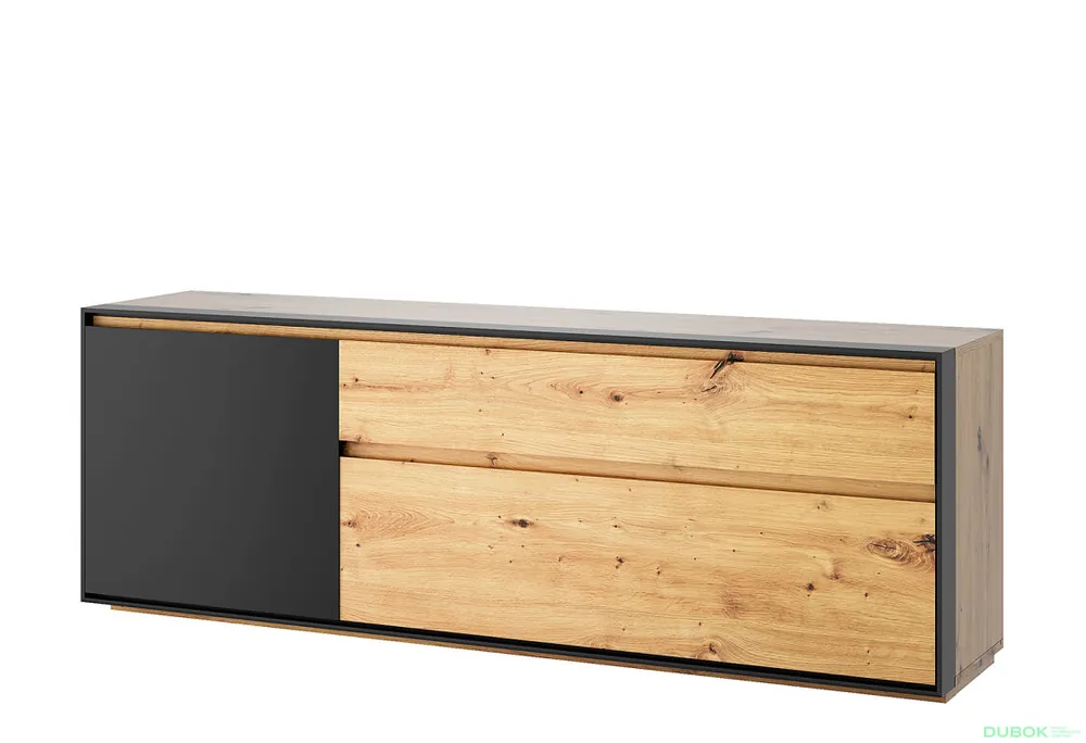 TV stolek 1d1s1k/165 dub artisan / černý Bosco Originální