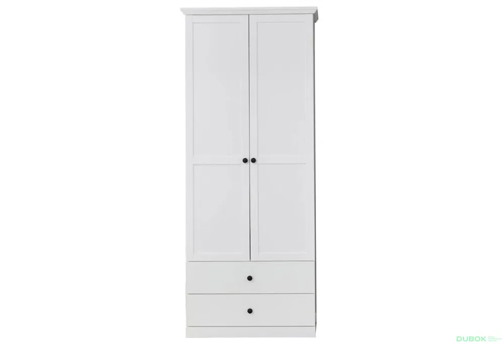 Akční Cena Skříň dvoudveřová se 2 zásuvkami Brandson 81x196x41 cm Bílá