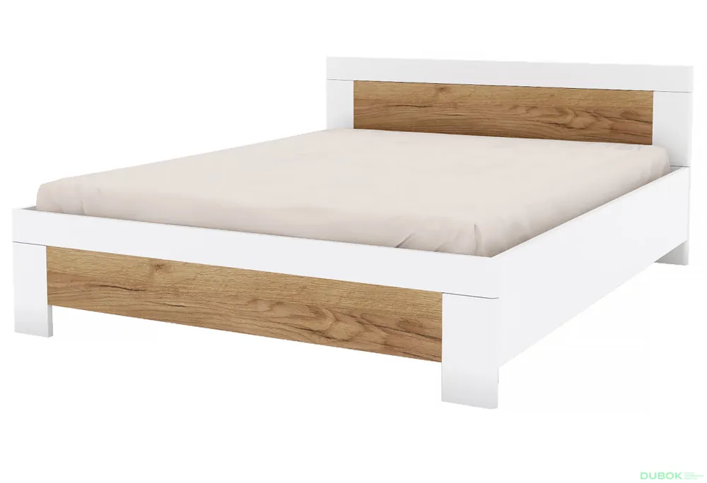Postel 160x200 dub craft tmavý / bílý Candy Akční Nabídka