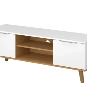 Časově Omezené TV stolek 2d/140 bílý / dub kamenný Neptun