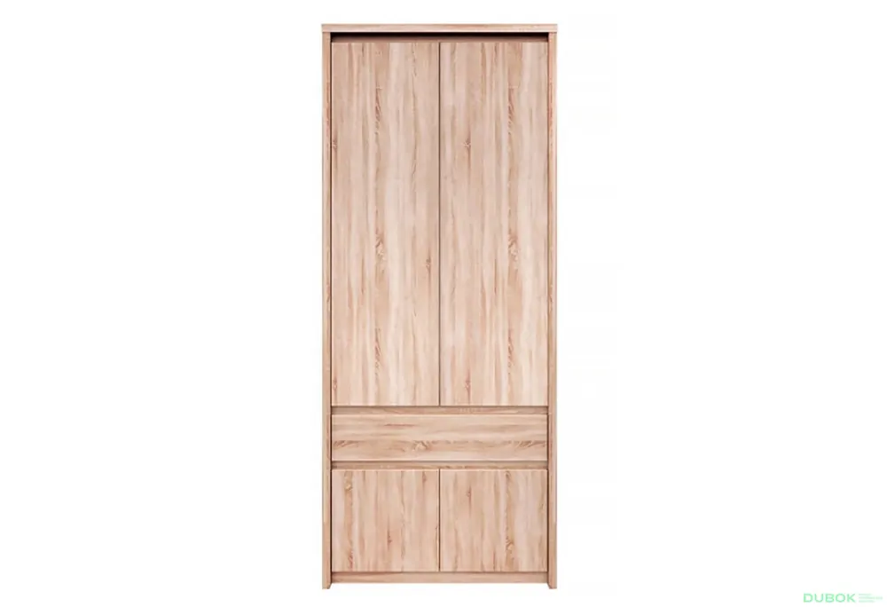 Skříň čtyřdveřová se zásuvkou Norton 88x210x55 cm Dub sonoma Aktuální