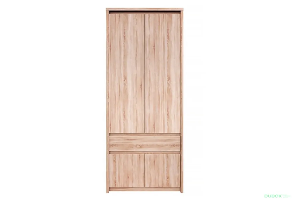 Skříň čtyřdveřová se zásuvkou Norton 66x210x40 cm Dub sonoma Expresní Doručení