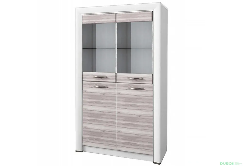 Vrácení Zdarma Vitrína 2d2w/100 krém / dub ancona Olivia