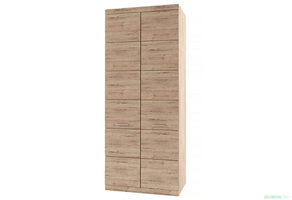 Bezpečná Platba Skříň dvoudveřová Oskar 90x217x57.6 cm Dub san remo
