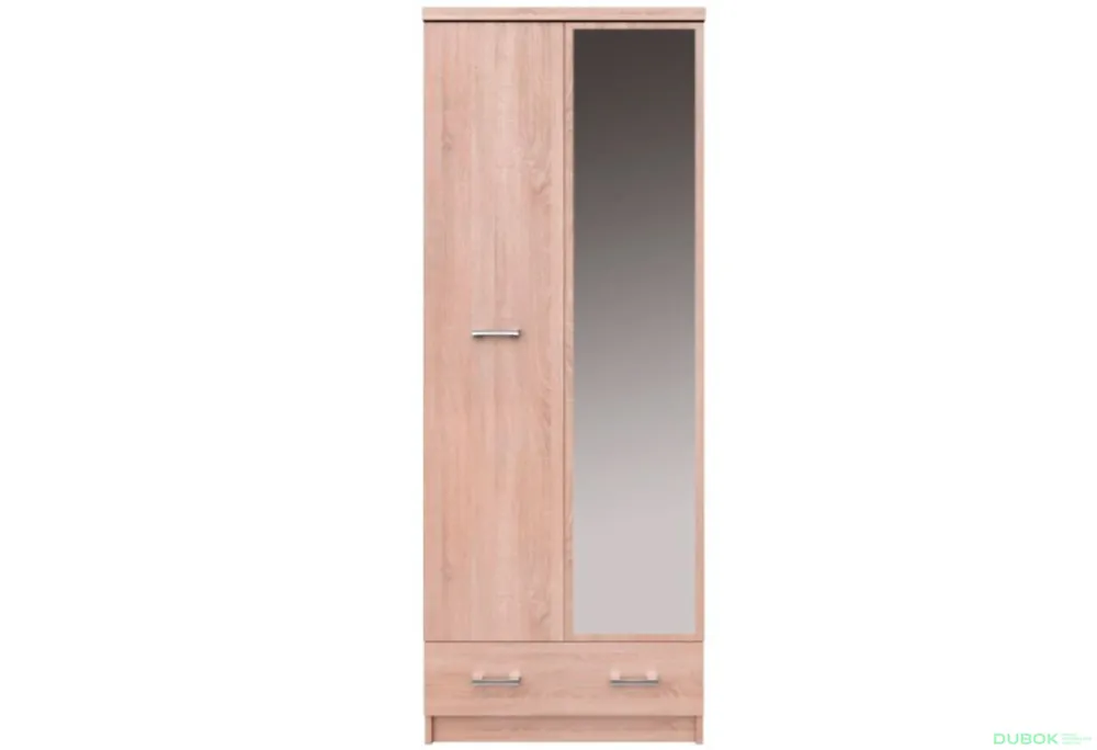 Skříň dvoudveřová se zrcadlem a zásuvkou Top Mix 60x183x33 cm Dub sonoma Sleva