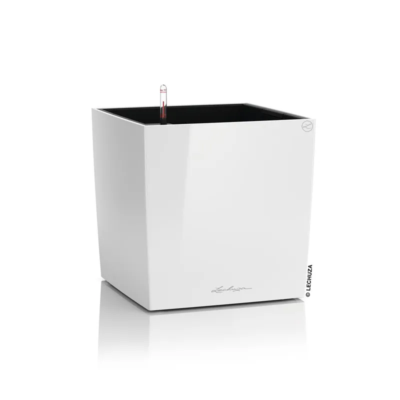 Samozavlažovací květináč Lechuza Cube Premium 50 bílá Oblíbený