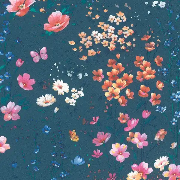 Originální Vliesová tapeta Wildflowers RASCH - 288352 (tmavě zelená)