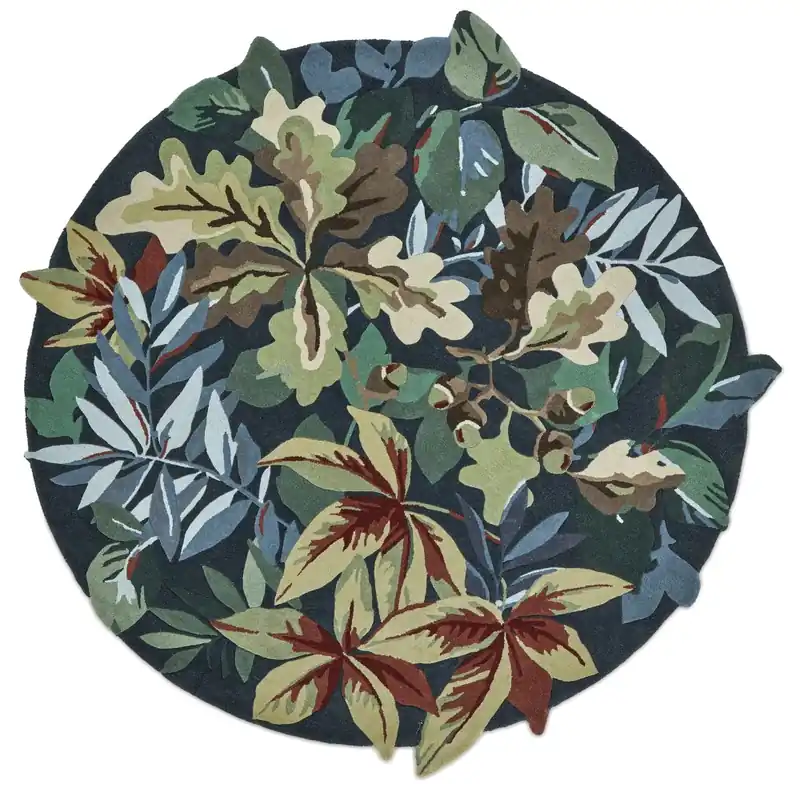 Vlněný kruhový koberec Sanderson Robin´S Wood Forest green146508 (kruh 150) Speciální Cena