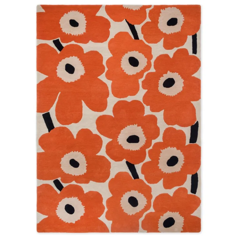 Designový vlněný koberec Marimekko Unikko oranžový 132403 (250 x 350) Nejprodávanější