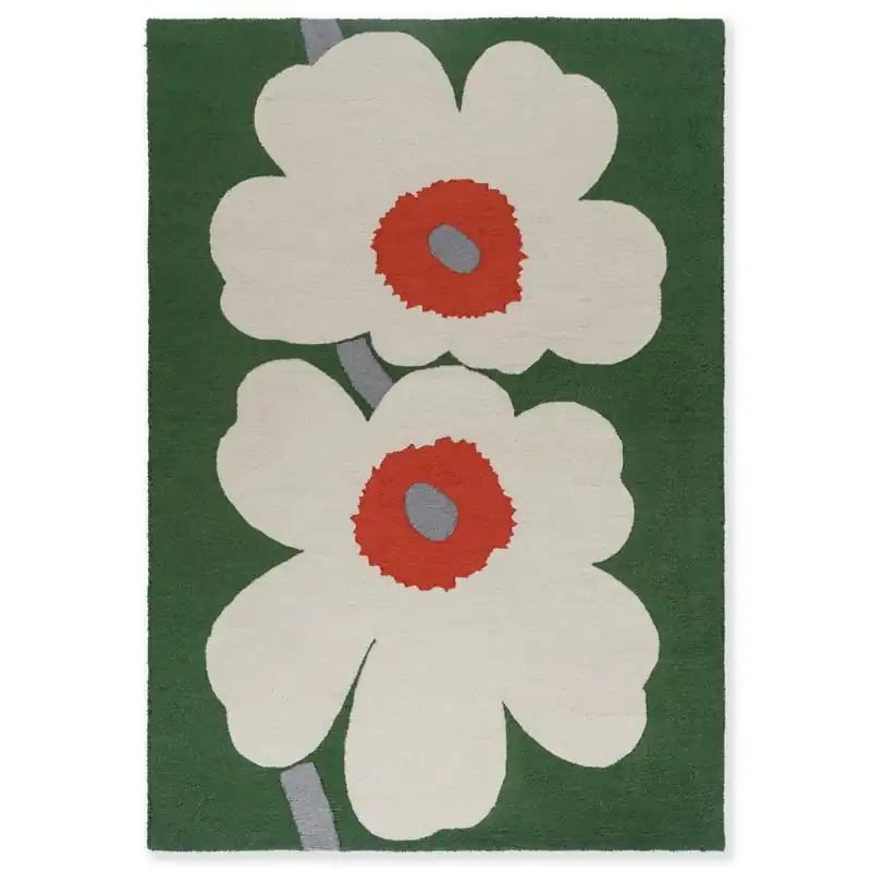 Outdoorový koberec Marimekko Unikko Anniversary green 433007 (140 x 200) Omezená Nabídka