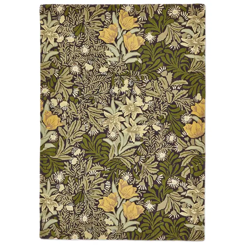 Květinový kusový koberec Morris & Co Bower twining vine green 128207 (140 x 200) Speciální Cena