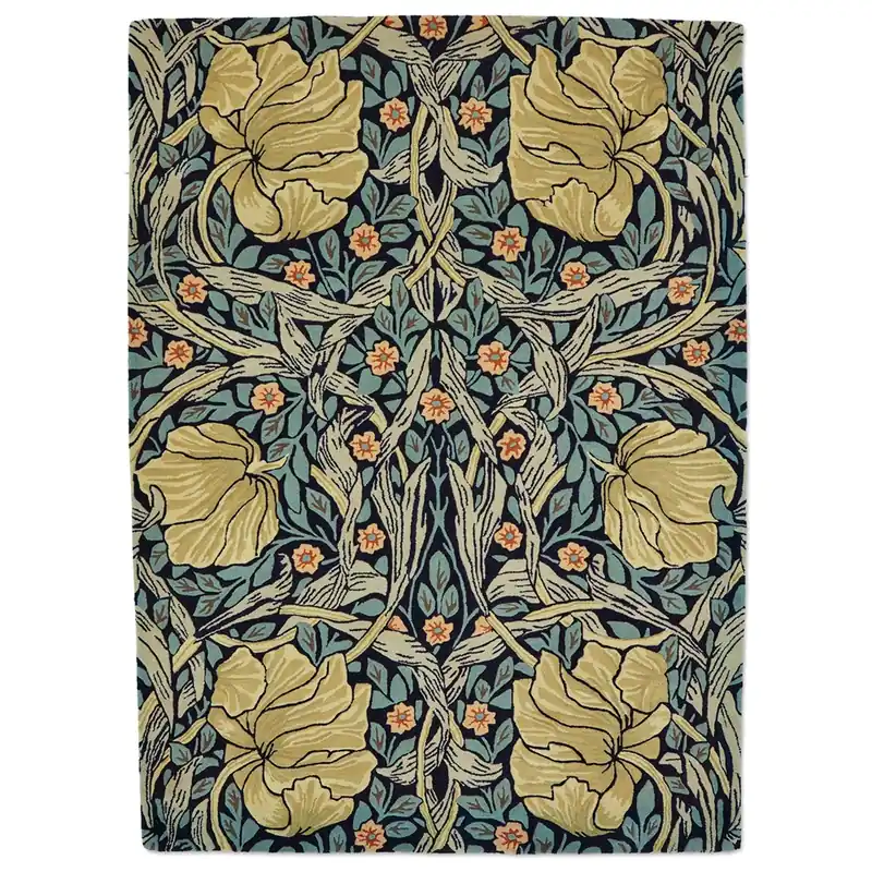 Luxusní květinový koberec Morris & Co Pimpernel indigo 028818 (140 x 200) Vrácení Zdarma