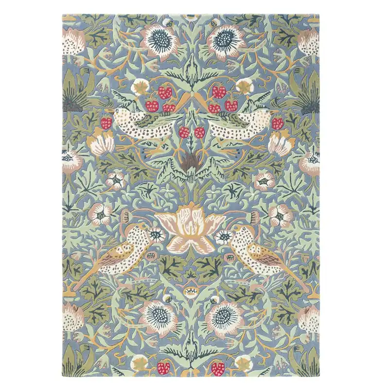 Dokud Zásoby Vydrží Luxusní květinový koberec Morris & Co Strawberry Thief slate 027718 (250 x 350)