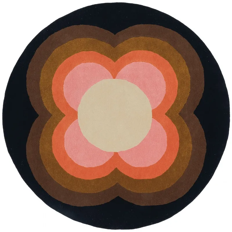 Moderní kruhový koberec Orla Kiely Sunflower pink 060005 (kruh 150) Značkový