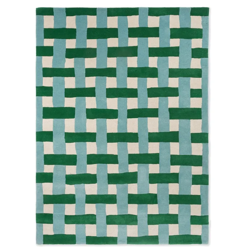 Vrácení Zdarma Vlněný kusový koberec Harlequin Basketweave emerald/aquamarine 144107 (140 x 200)