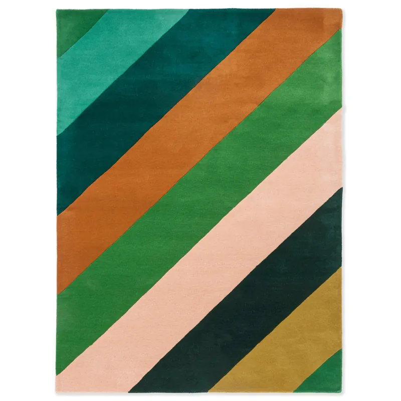 Vlněný kusový koberec Harlequin Sherbet Stripe emerald/amber 144417 (140 x 200) Bezpečná Platba