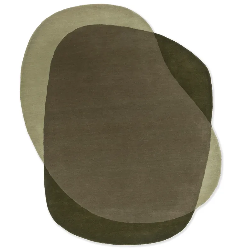 Vrácení Zdarma Designový vlněný koberec B&C Element moore moss 087807 (160 x 210)
