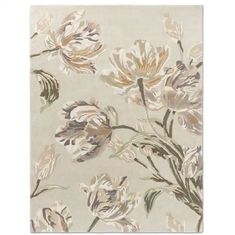 Květinový kusový koberec Laura Ashley Gosford natural / sage green 81307 (140 x 200) Finální Výprodej
