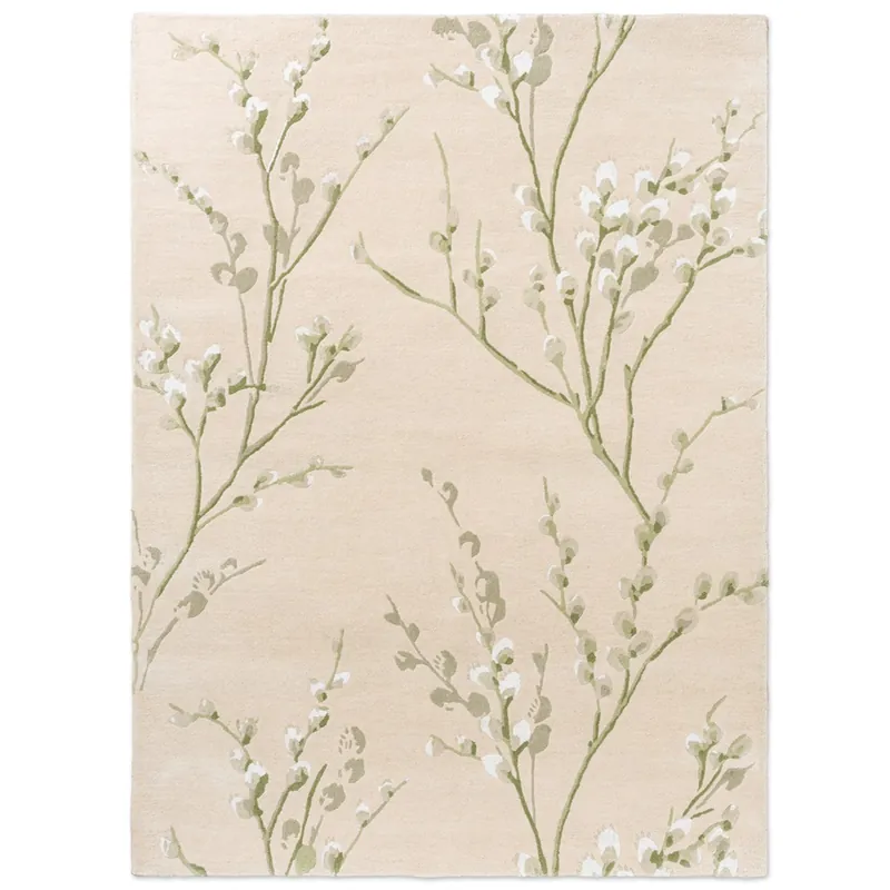 Květinový kusový koberec Laura Ashley Pussy willow hedgerow green 079807 (140 x 200) Bezpečná Platba