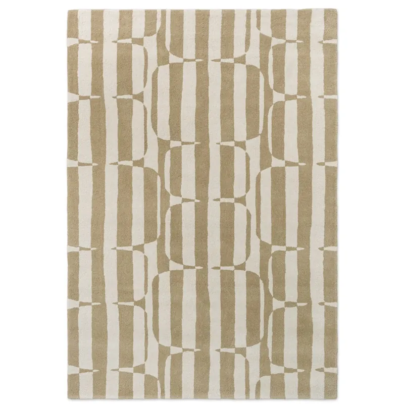 Finální Výprodej Moderní vlněný kusový koberec Scion Lohko Stripe pebble 123101 (120 x 180)