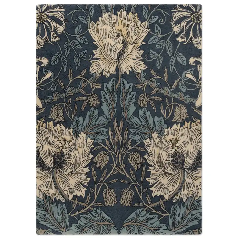 Nejprodávanější Květinový vlněný koberec Morris & Co Honeysuckle&Tulip woad/thyme 130408 (200 x 280)