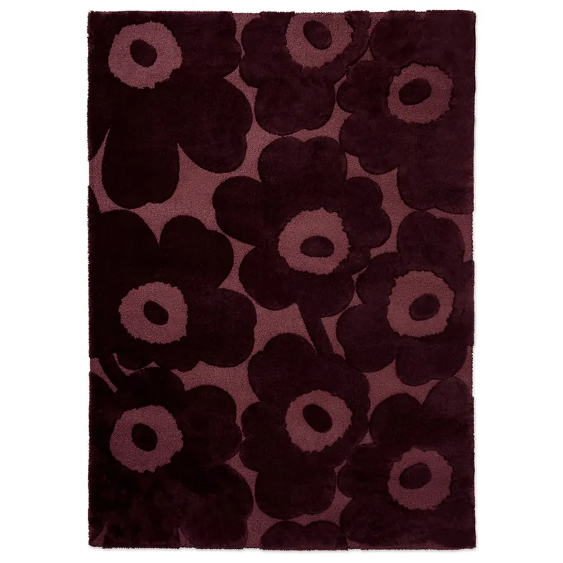 Designový vlněný koberec Marimekko Unikko vínový (140 x 200) Hit Sezóny