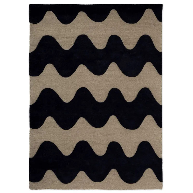 Aktuální Designový vlněný koberec Marimekko Lokki černý 133905 (170 x 240)