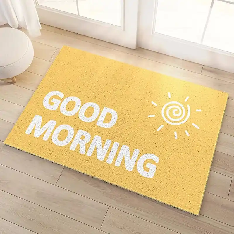 Super Cena Žlutá rohožka s nápisem Good Morning