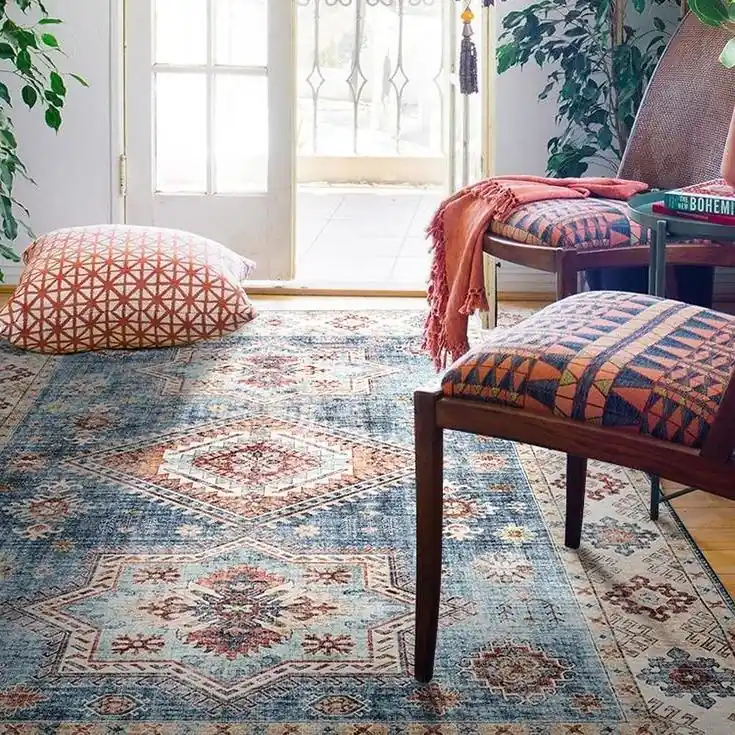 Modro-béžový koberec v boho stylu Sezónní Sleva