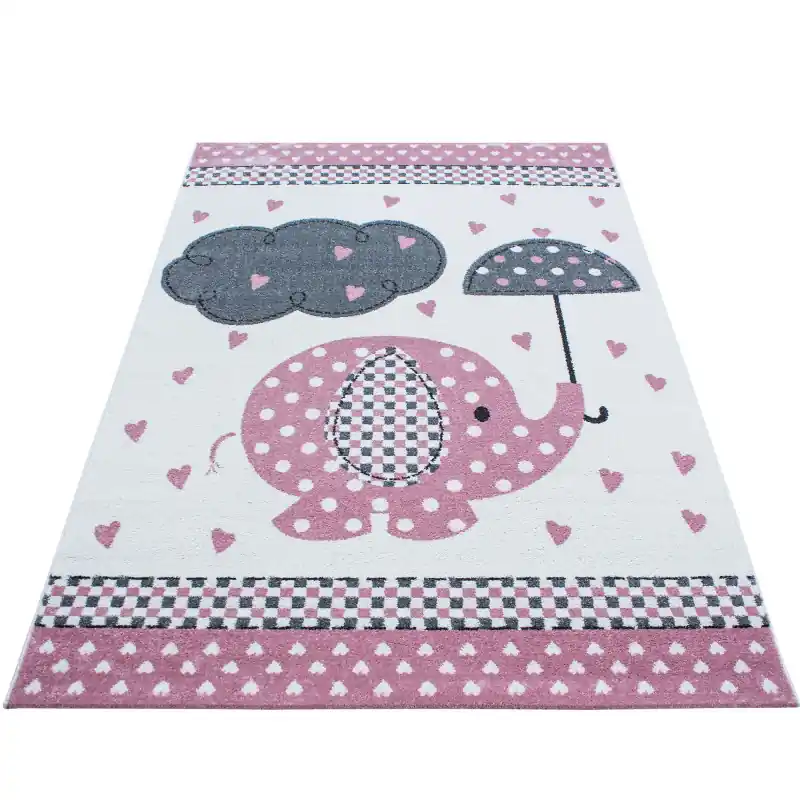 Kusový koberec Kids 570 pink - růžové slůně Finální Výprodej